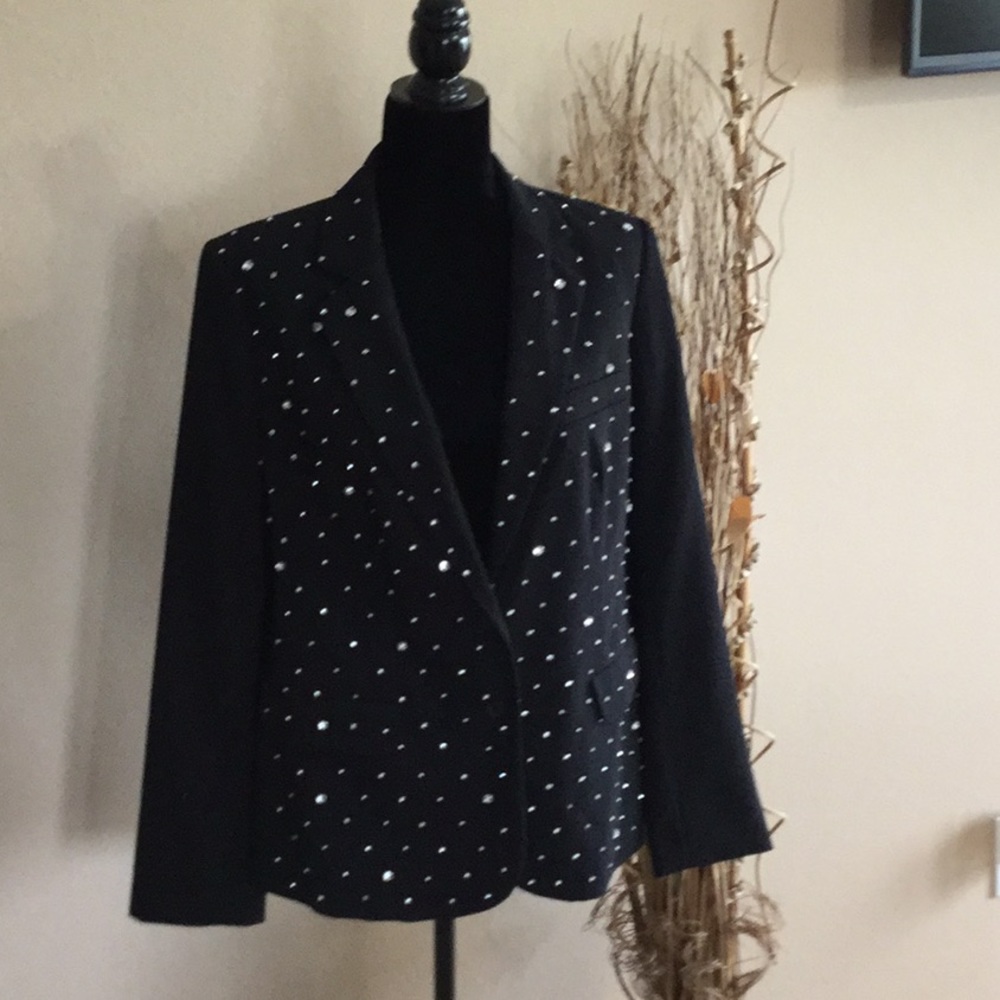 COPY - Black 2 button Diamond Studded Evening Blazer 14